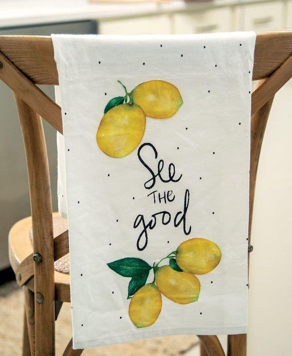 Dish towel See the good lemon