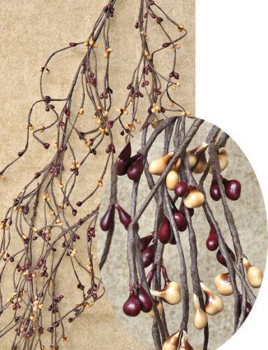 Burg/Gold Wispy Pip Garland, 5'