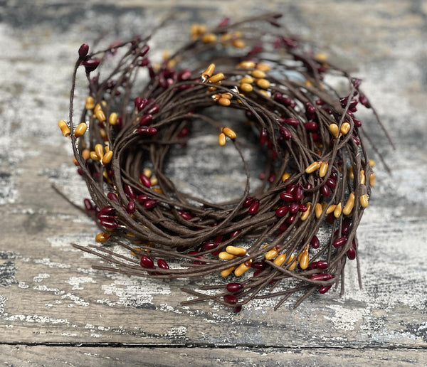 Burg/Gold Wispy Pip Garland, 5'