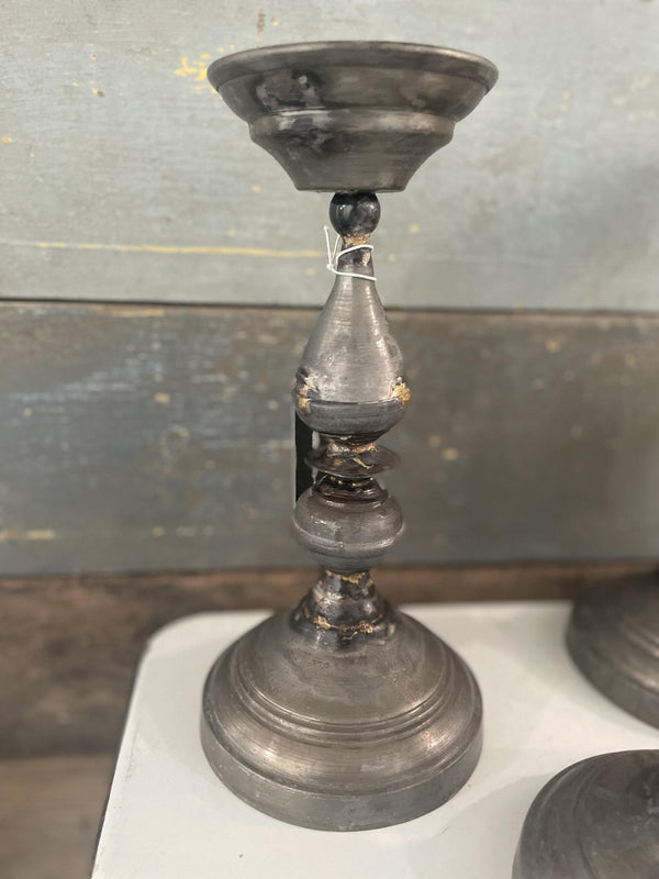 Galvanized Metal Candle Holder