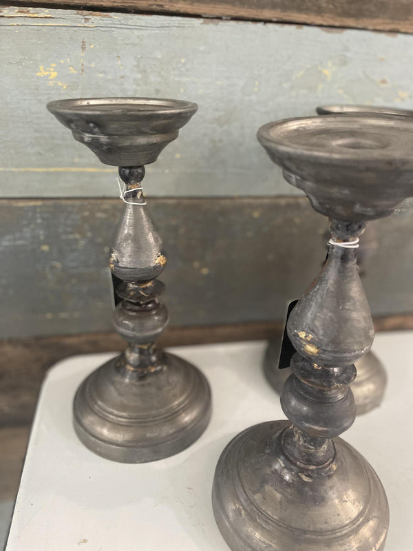 Galvanized Metal Candle Holder