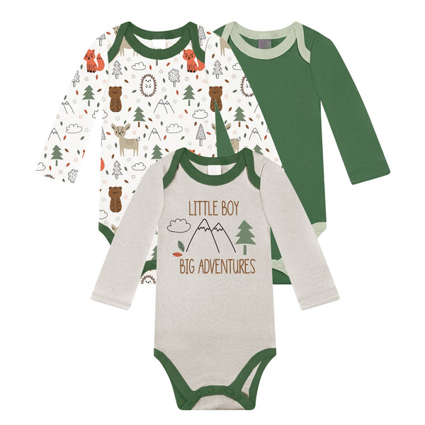 Big Adventures - 3Pk Long Sleeve Bodysuits