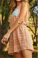 RUST GEO PRINTED ROMPER
