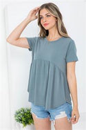SOLID ROUND NECK TOP - Plus Size