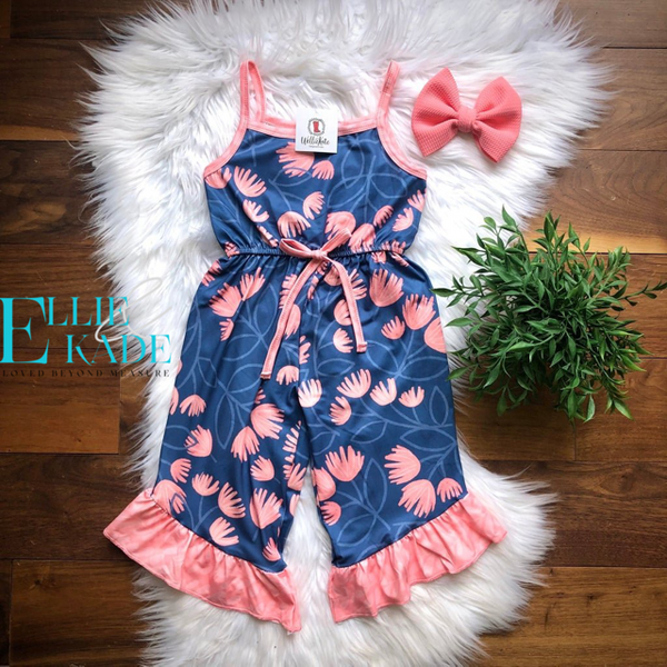 Soft Pink Capri Romper by Wellie Kate