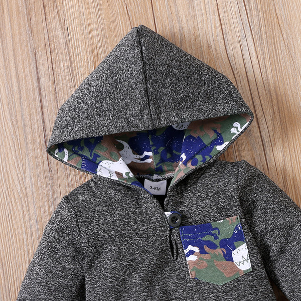 Dinosaur/Camo - Hooded  2pc Set