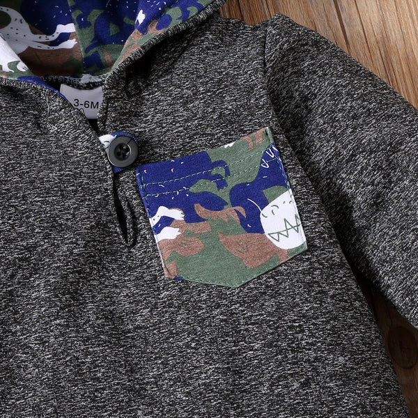 Dinosaur/Camo - Hooded  2pc Set