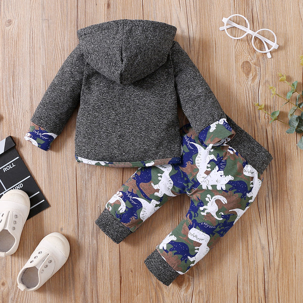 Dinosaur/Camo - Hooded  2pc Set
