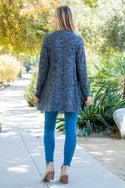 LONG SLEEVE OPEN FRONT RIB CARDIGAN