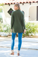 LONG SLEEVE OPEN FRONT RIB CARDIGAN