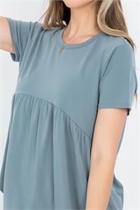SOLID ROUND NECK TOP - Plus Size