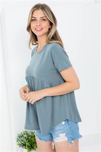 SOLID ROUND NECK TOP - Plus Size