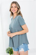 SOLID ROUND NECK TOP - Plus Size
