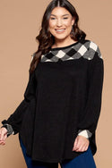 Buffalo Plaid Check Contrast Top