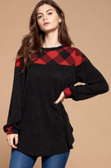 Buffalo Plaid Check Contrast Top