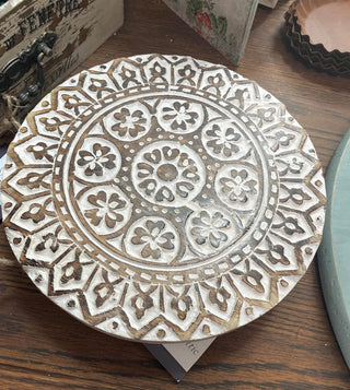 Round Textured Footed Tray