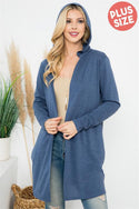 Navy Hooded Cardigan