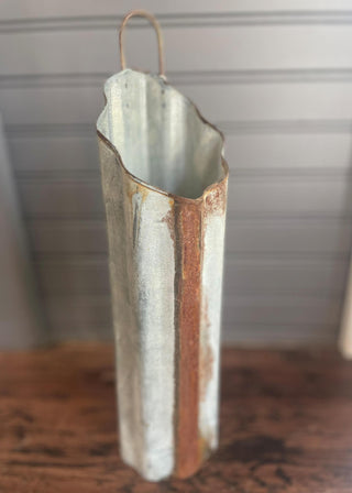 Washed Galvanized Metal Vase