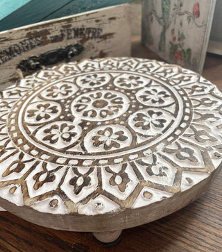 Round Textured Footed Tray