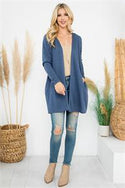 Navy Hooded Cardigan