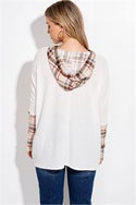 Christmas Tree Plaid Hoodie Top