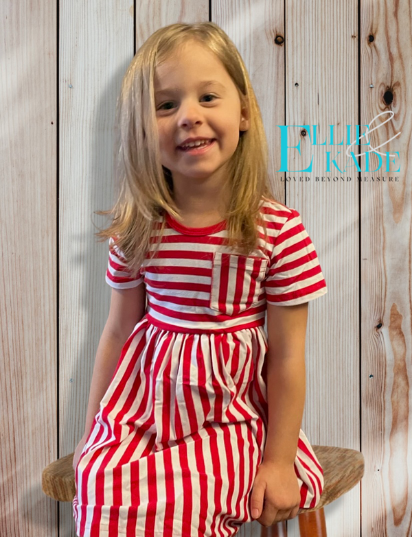 Simple Stripe Red Dress