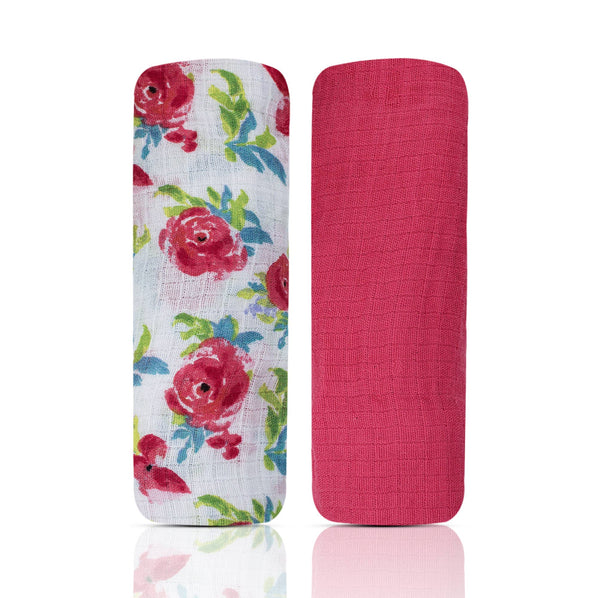 2Pk Muslin Swaddle Blanket - Rose Floral