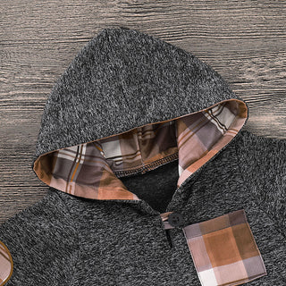 Plaid/Grey Hooded 2pc Set