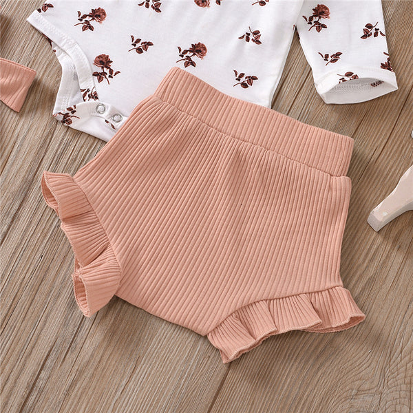 Ribbed Floral Long Sleeved 3pc Set