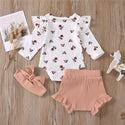 Ribbed Floral Long Sleeved 3pc Set