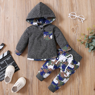 Dinosaur/Camo - Hooded  2pc Set