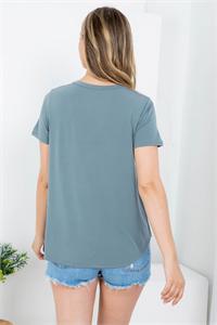 SOLID ROUND NECK TOP - Plus Size
