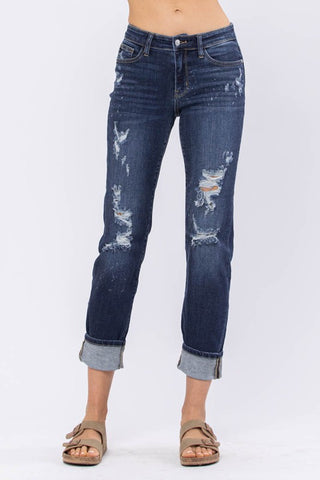 Bleach Splash Boyfriend Jeans - PLUS