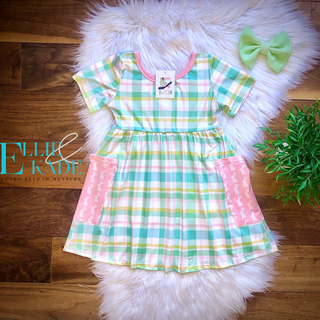 Easter Bunnies & Plaid Pocket Dress by TwoCan